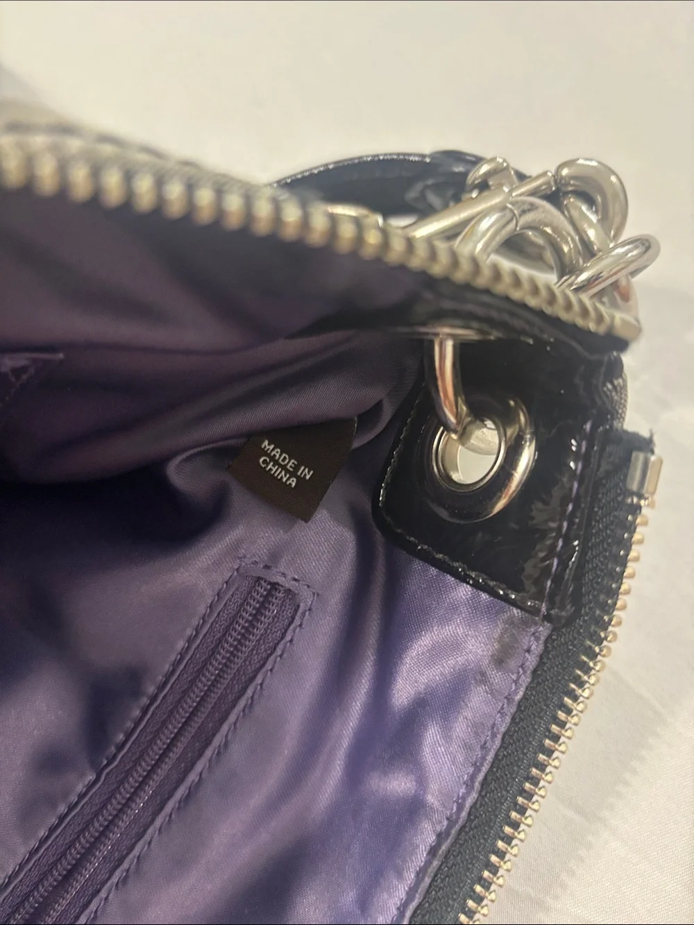 Coach Poppy Metallic Gray/Black Signature Hand/Shoulder Bag